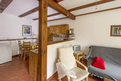 Heller Wohnbereich und offene Küche